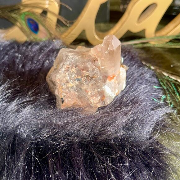 Premier Brazilian Rutilated Smokey Quartz & Tourmaline Showpiece 320 g, 4″×2.5″ - Picture 7 of 7